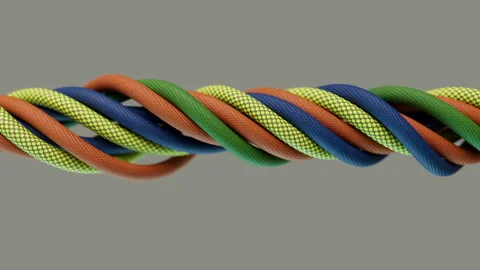 Abstract Interwoven Network of Vibrant Communication Wires Stock-Footage 311852323