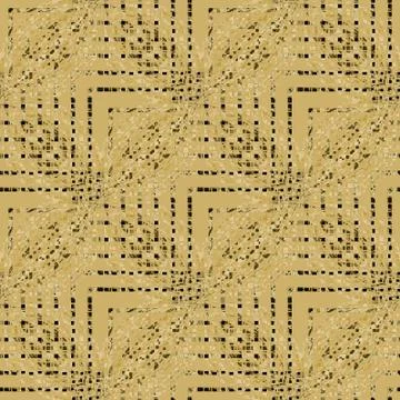 Abstract intricate angled pattern beige brown black Stock Illustration