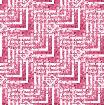 Abstract intricate angled pattern violet pink white Stock Illustration
