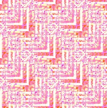 Abstract intricate angled pattern white yellow orange violet Stock Illustration