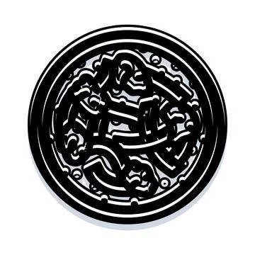 Abstract intricate circular pattern representing complexity and connection Stock Illustration