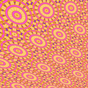 Abstract intricate concentric circles pattern yellow ocher violet purpl Stock Illustration