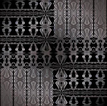 Abstract intricate pattern black gray shifted Stock Illustration