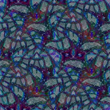 Abstract intricate pattern blue green purple gray Stock Illustration