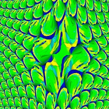 Abstract intricate pattern bright green dark blue yellow Stock Illustration