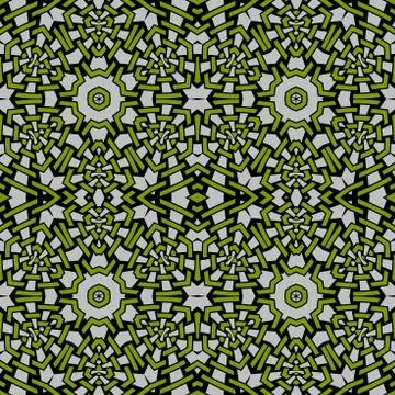 Abstract intricate pattern green gray black Stock Illustration