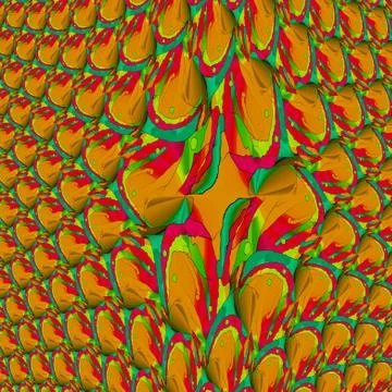 Abstract intricate pattern ocher green red Stock Illustration