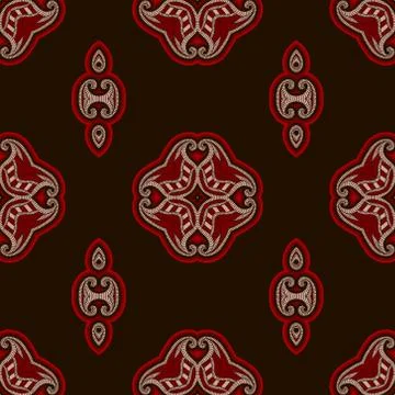 Abstract intricate pattern, oriental style. Seamless vector background. Stock Illustration