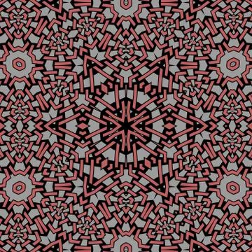 Abstract intricate pattern pastel red gray black Illustrazione stock