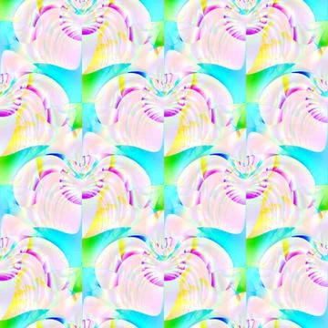 Abstract intricate pattern pink violet turquoise yellow green shifted Stock Illustration
