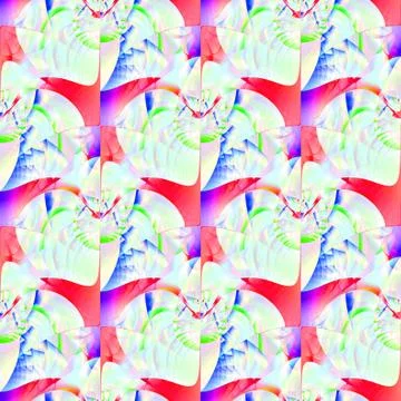 Abstract intricate pattern red purple beige blue shifted Illustrazione stock