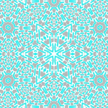 Abstract intricate pattern turquoise blue gray white Stock Illustration
