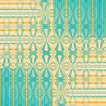 Abstract intricate pattern yellow turquoise Stock Illustration