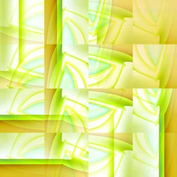 Abstract intricate squares pattern light green beige aquamarine ocher Illustrazione stock