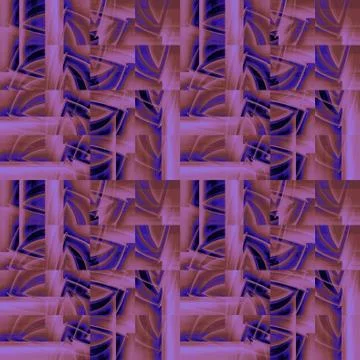 Abstract intricate squares pattern pink purple brown black Stock Illustration