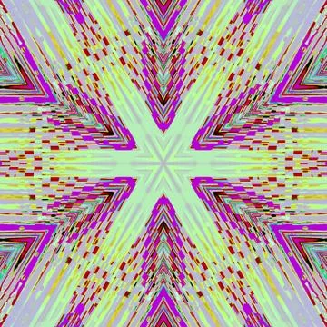 Abstract intricate star pattern centered multicolored Stock Illustration