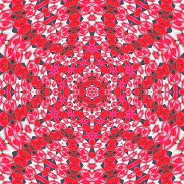 Abstract intricate star pattern red violet white centered Stock Illustration