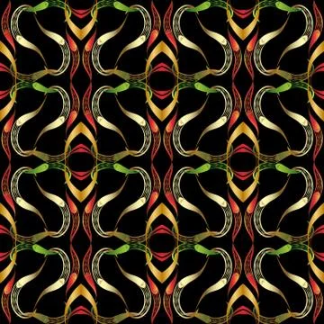 Abstract intricate vector sea,less pattern. Floral lattice background. Intere Stock Illustration