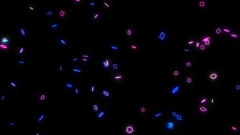 Abstract intro background animation of 3D small neon shapes Stock Footage 252253287