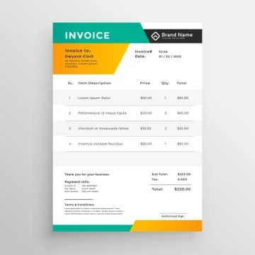 Abstract invoice quotation template design Stock Illustration