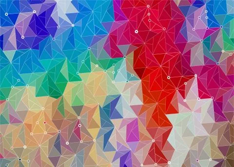 Abstract iridescent bright background with triangles Stock Illustration