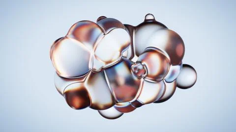 Abstract iridescent bubbles floating in a soft, ethereal space Stock Illustration
