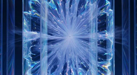 Abstract iridescent burst behind vertical glass bars Stock Footage 331450209