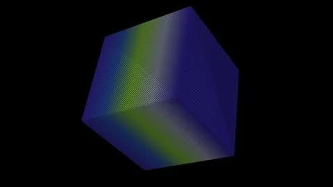An abstract iridescent colored cube. Abstract technology background. 3D ren.. 스톡 일러스트