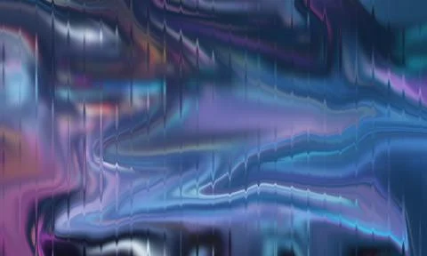 Abstract iridescent fluid background with flowing blue, purple, and teal line Stock Illustration