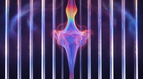 Abstract iridescent fluid shape in motion Stock Footage 331459809