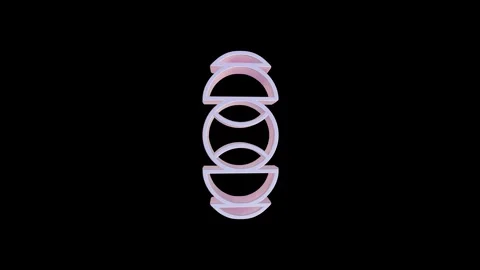 Abstract iridescent glass layered circular rings rotating on black 4K 스톡 동영상 339638529
