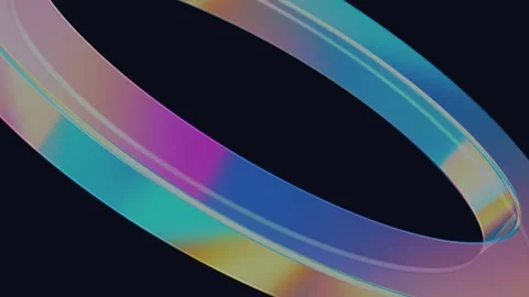 Abstract Iridescent Glass Shape Video Footage Rotate Up And Down Vidéo 334097639