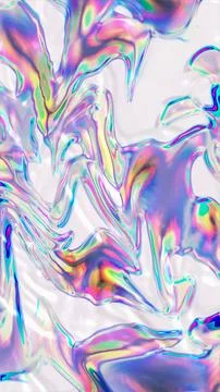 Abstract iridescent liquid metallic foil texture Stock Illustration