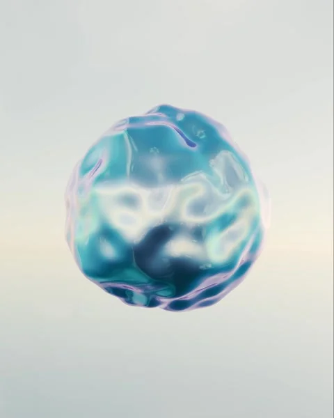 Abstract Iridescent Liquid Sphere Morphing in 3D Animation Stock Footage 329204842