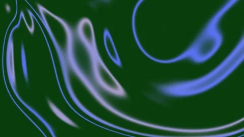 Abstract Iridescent Liquid Swirl on Dark Green Background Stock Footage 337516213