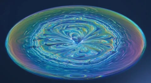 Abstract iridescent liquid swirling in a vortex Stock Footage 331461579