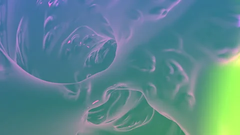 Abstract iridescent liquid waves in soft pastel gradient background footage Vídeos de archivo 334139794