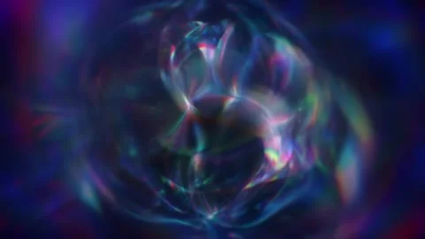 Abstract Iridescent Ring Background With Glowing Prism Vortex Stock Footage 332304046