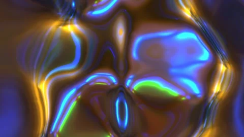 Abstract Iridescent, Swirling Pattern Background With Waves Animation Stock Footage 296545521