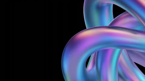 Abstract Iridescent Twisted 3D Shape Stock Footage 294372207