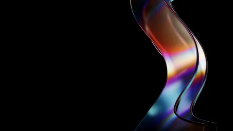 Abstract Iridescent Wave Motion Background Video stock 335407017