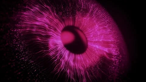 Abstract iris eye forming from sparkling particles futuristic visualization Stock Footage 327518626