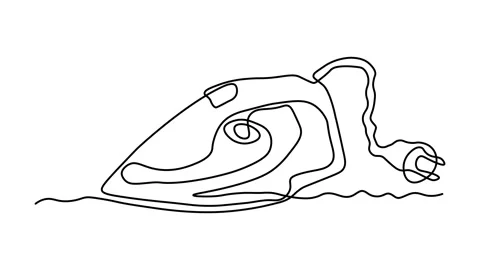 Abstract Iron, Self drawing animation one continuous line draw, logo Stock Footage 300938418