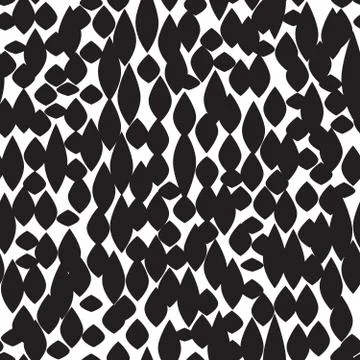 Abstract irregular blot seamless pattern. Spotted black and whit 스톡 일러스트