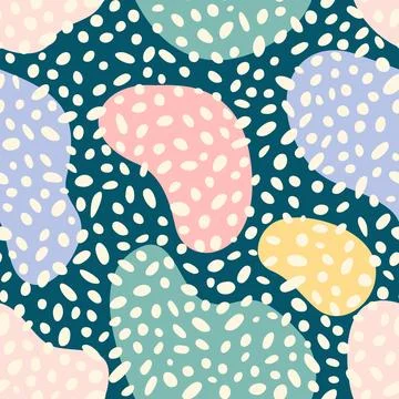 Abstract irregular brush spots, abstract wild animal skin print, seamless vec Illustration