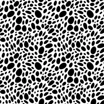 Abstract irregular brush spots, wild animal skin print, seamless vector pat.. Stock Illustration