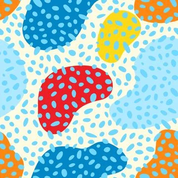 Abstract irregular brush spots, wild animal skin print, seamless vector pat.. 스톡 일러스트