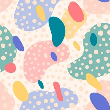 Abstract irregular brush spots, wild animal skin print, seamless vector pat.. Stock Illustration