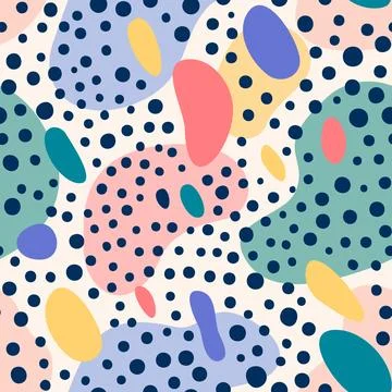 Abstract irregular brush spots, wild animal skin print, seamless vector pat.. Stock Illustration