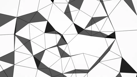 Abstract irregular evolving Low Poly triangles and lines on white, 4k loop Stock Footage 219787569